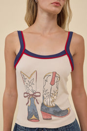 Pioneertown Vintage Cowboy Boots Graphic Tank