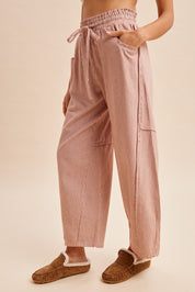 Porter Striped Linen-Blend Barrel Pants