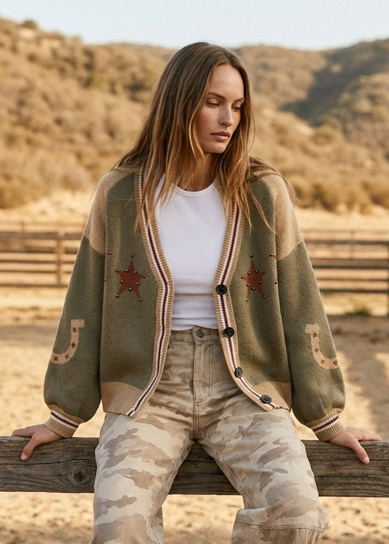 Red Rock Horse Knit Cardigan