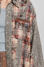 Renegade Mixed Print Studded Shacket