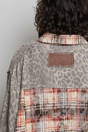Renegade Mixed Print Studded Shacket