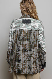 Renegade Mixed Print Studded Shacket