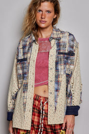 Renegade Mixed Print Studded Shacket