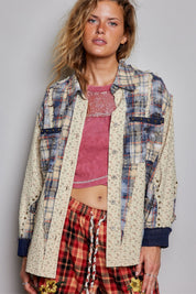 Renegade Mixed Print Studded Shacket