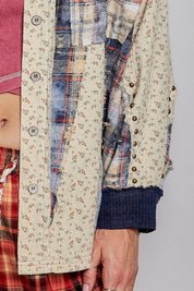 Renegade Mixed Print Studded Shacket