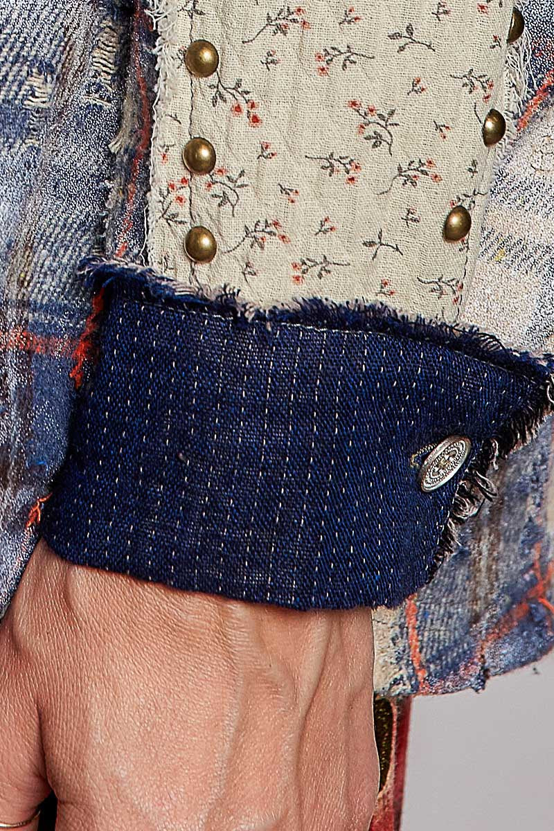 Renegade Mixed Print Studded Shacket
