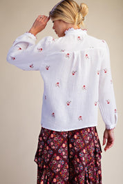 Roslyn Embroidered Cotton Gauze Blouse