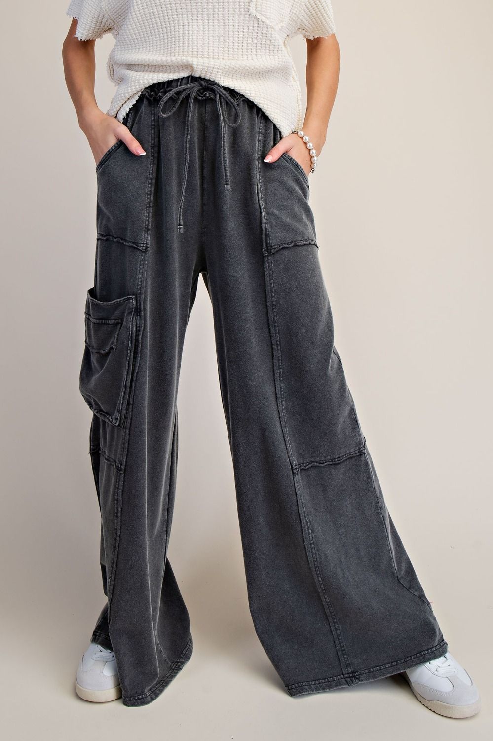 The Essential Ruffled Waistband Terry Knit Pants