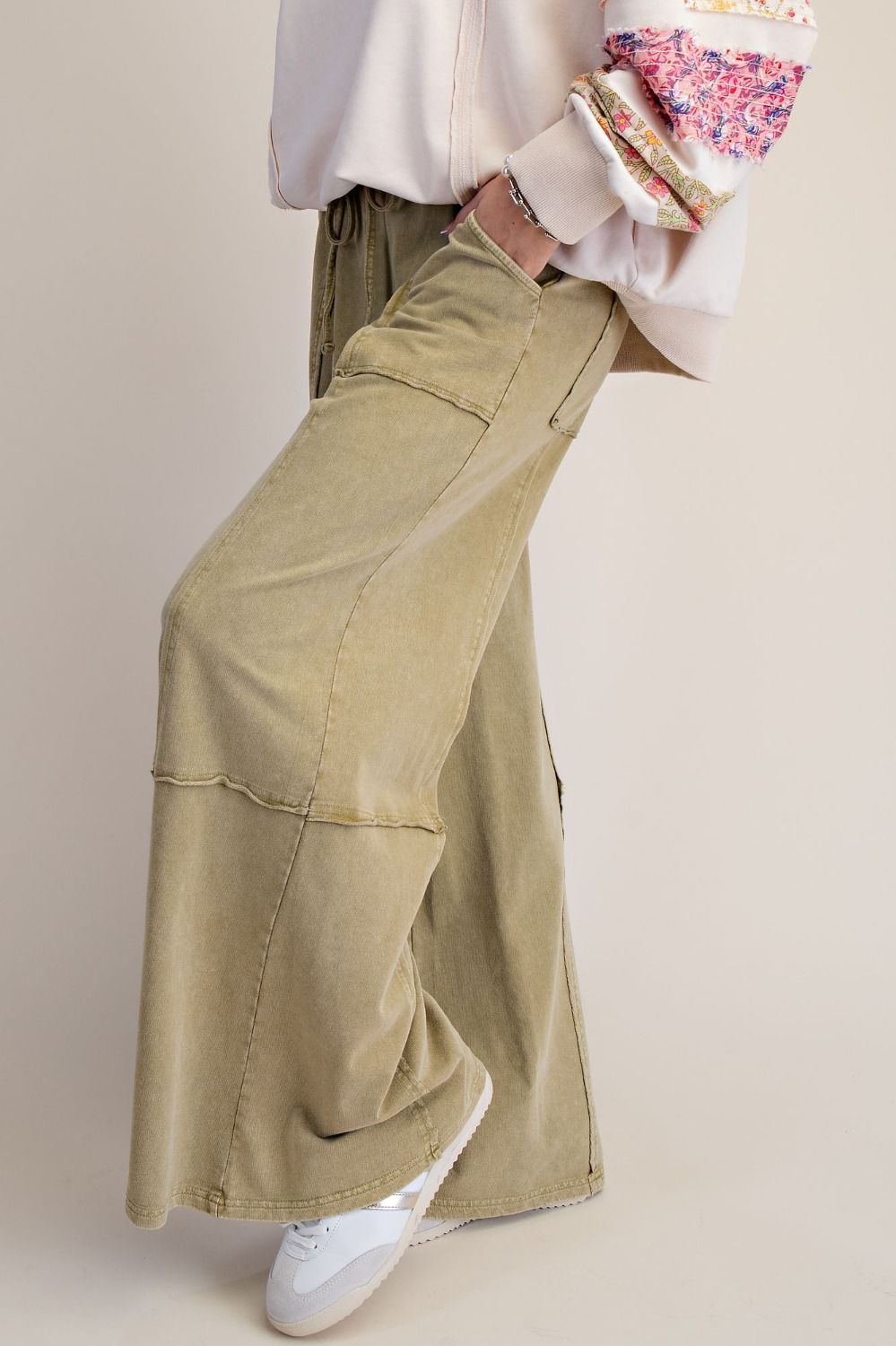 The Essential Ruffled Waistband Terry Knit Pants