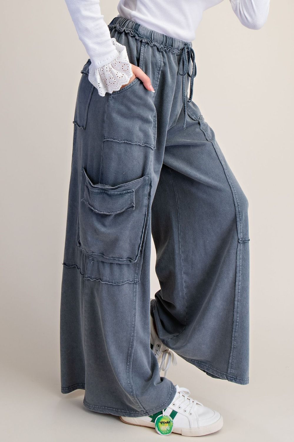 The Essential Ruffled Waistband Terry Knit Pants