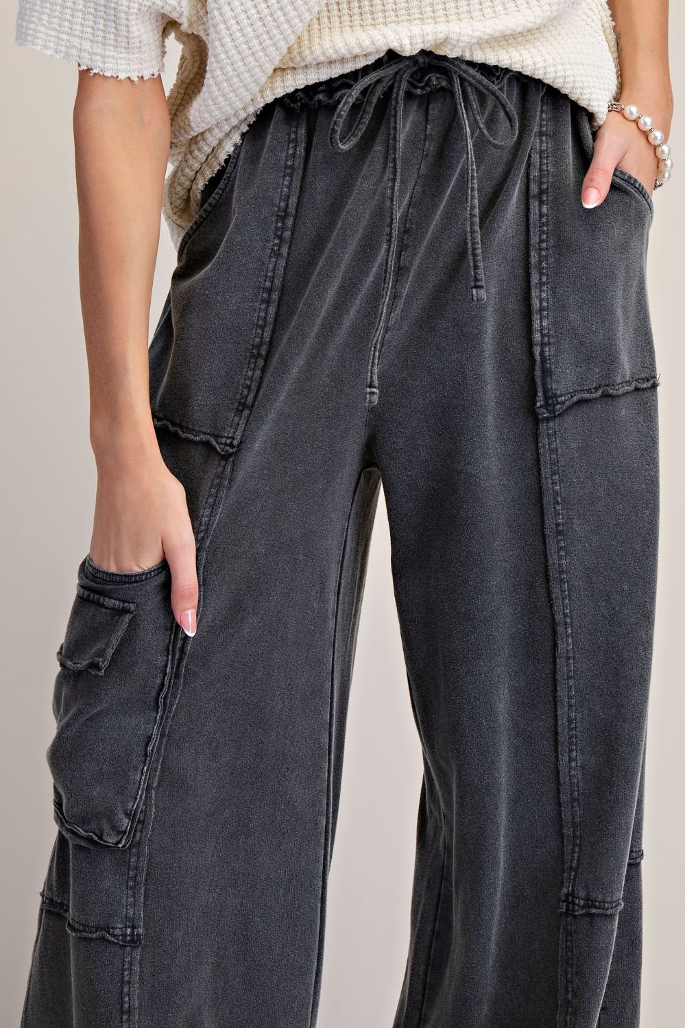 The Essential Ruffled Waistband Terry Knit Pants