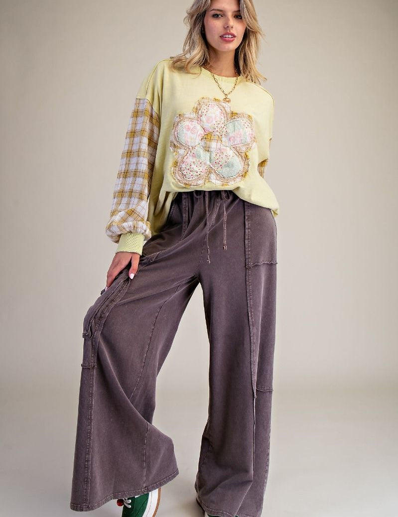 The Essential Ruffled Waistband Terry Knit Pants