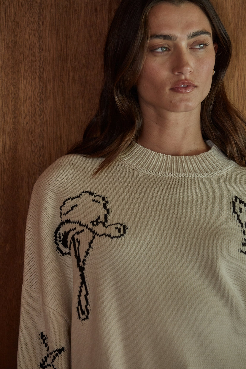 Saddle Up Mock-Neck Knit Sweater