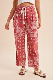 Sienna Bandana Print Barrel Fit Pants