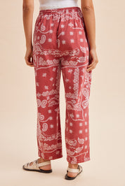 Sienna Bandana Print Barrel Fit Pants