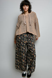Soft Spot V-Neck Hooded Chenille Sweater