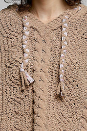 Soft Spot V-Neck Hooded Chenille Sweater