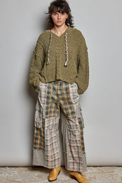 Soft Spot V-Neck Hooded Chenille Sweater