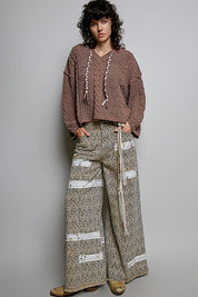Soft Spot V-Neck Hooded Chenille Sweater