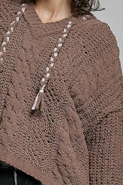 Soft Spot V-Neck Hooded Chenille Sweater