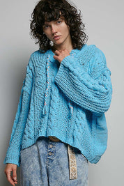 Soft Spot V-Neck Hooded Chenille Sweater