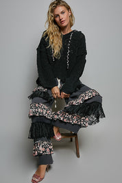 Soft Spot V-Neck Hooded Chenille Sweater
