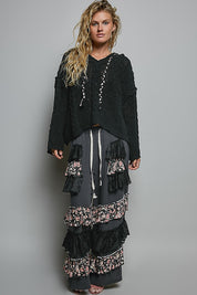 Soft Spot V-Neck Hooded Chenille Sweater