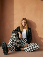 Speedway Checker Board Stretch Pants