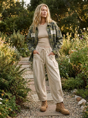 Stevie Washed Camo Shacket With Lace Trim