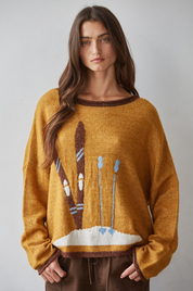 Sun Valley Round Neck Jacquard Sweater