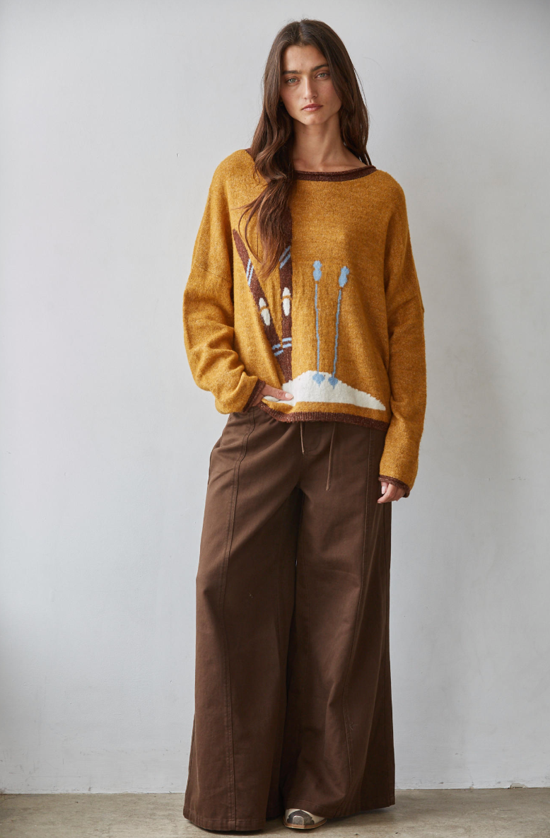 Sun Valley Round Neck Jacquard Sweater