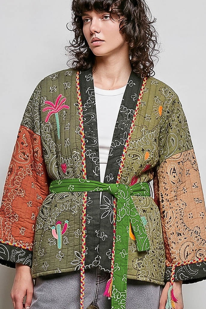 Sundown Quilted Bandana Kimono
