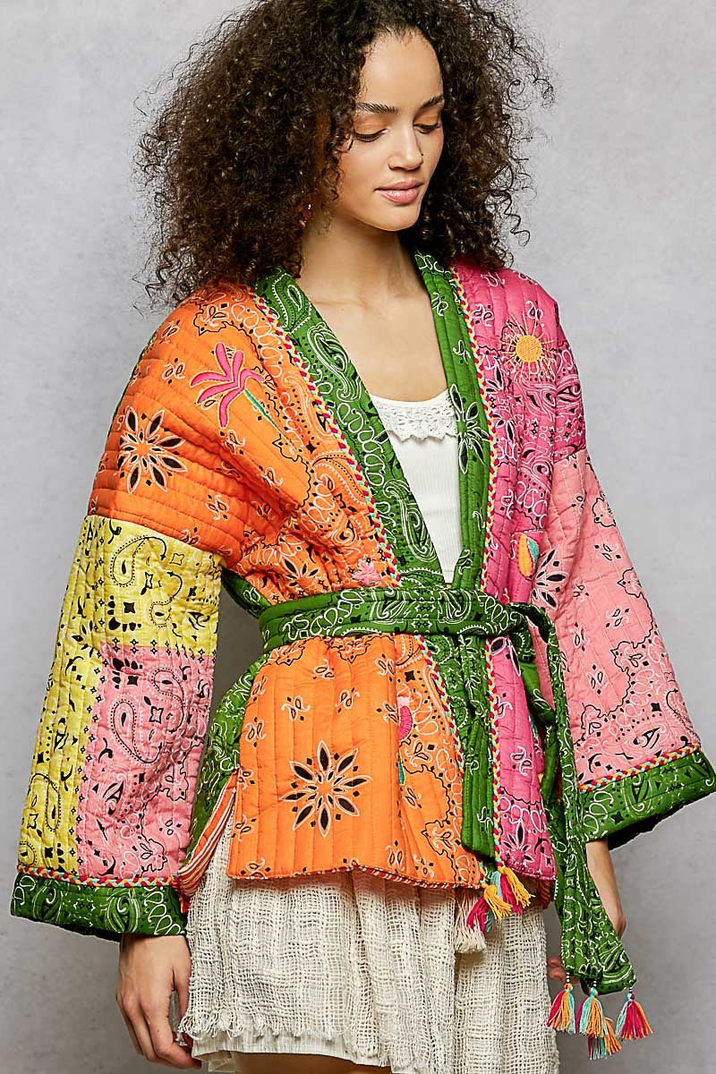 Sundown Quilted Bandana Kimono