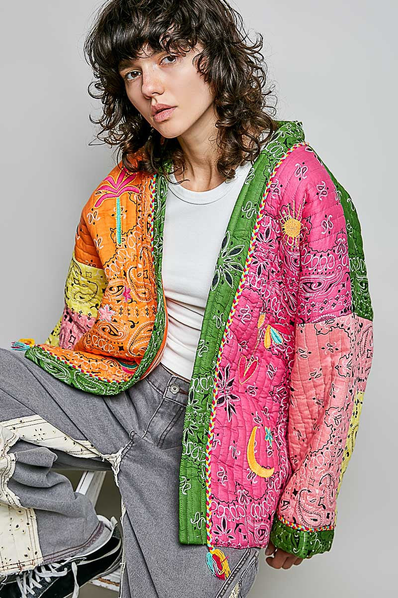 Sundown Quilted Bandana Kimono