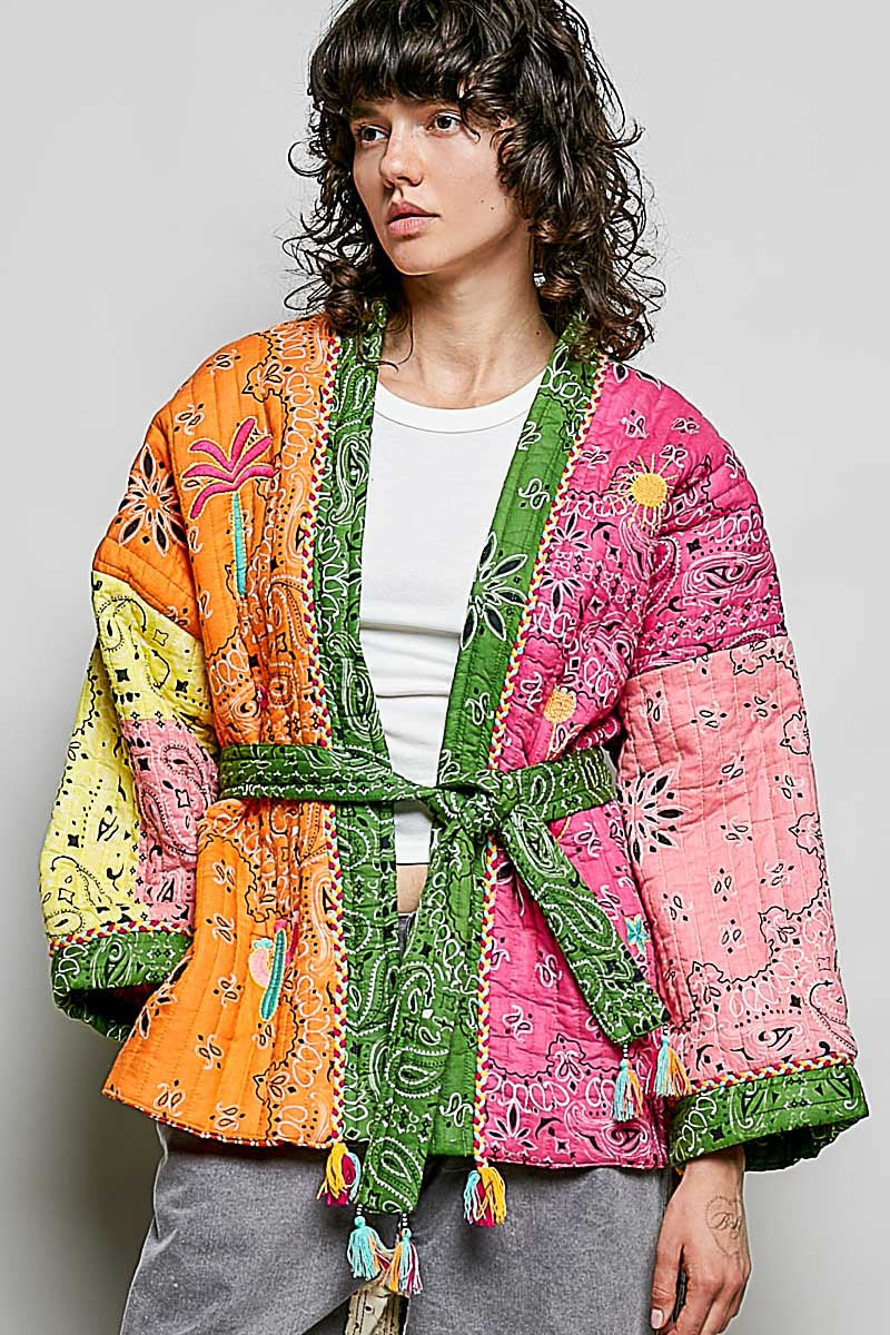 Sundown Quilted Bandana Kimono