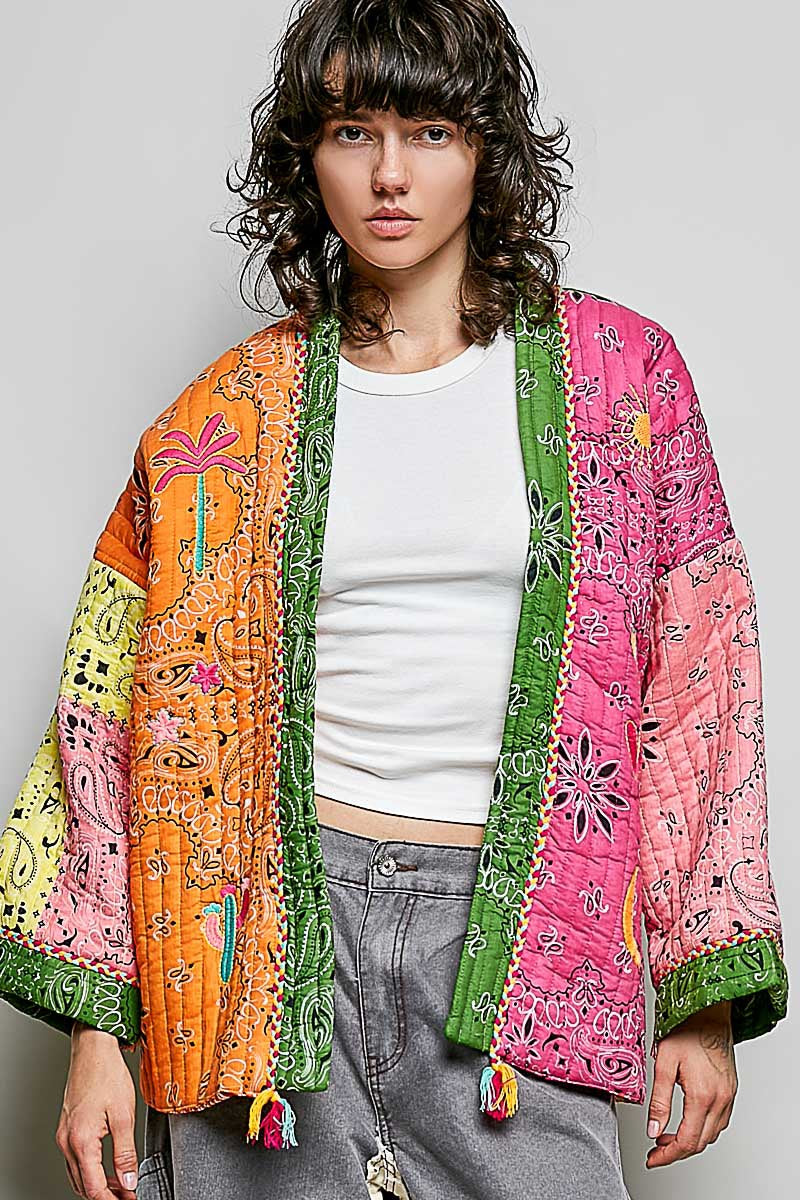 Sundown Quilted Bandana Kimono