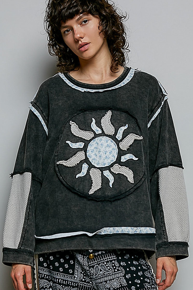 Sunspell French Terry Patchwork Pullover