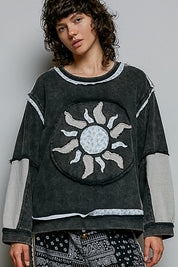 Sunspell French Terry Patchwork Pullover