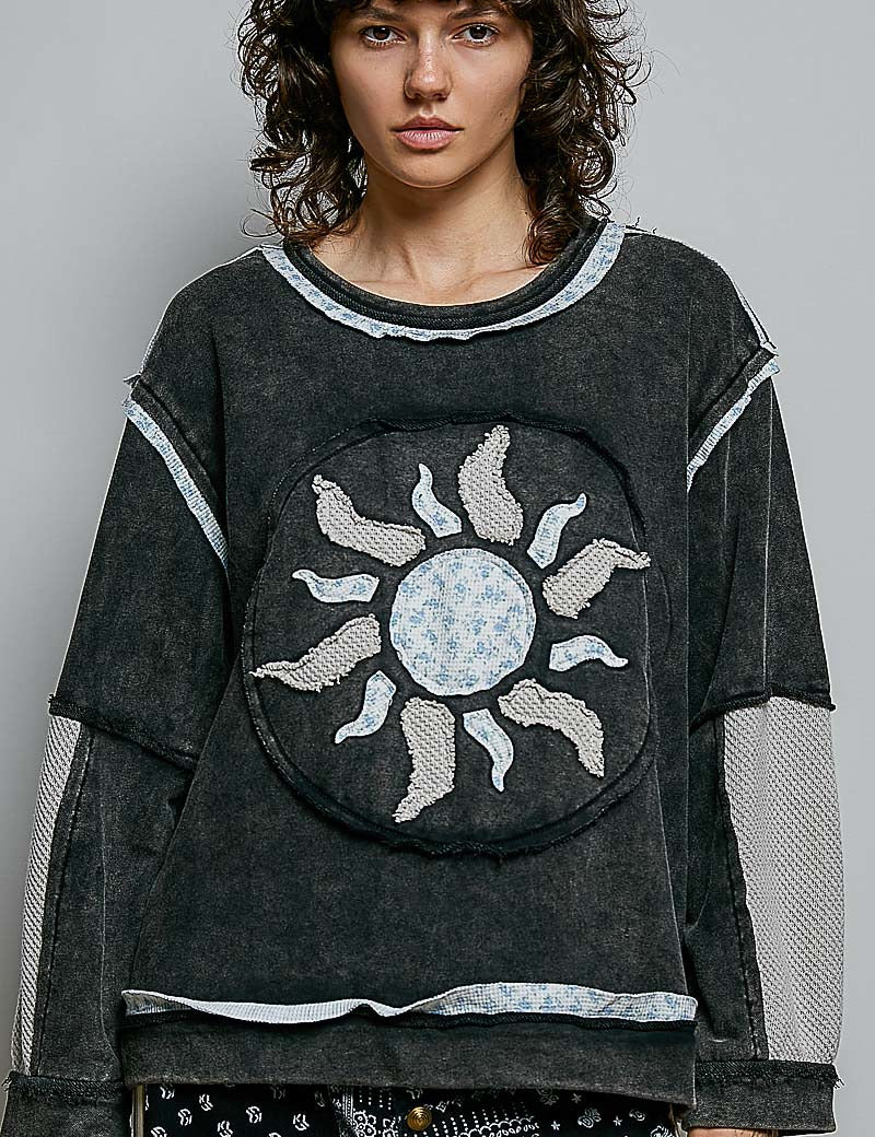 Sunspell French Terry Patchwork Pullover