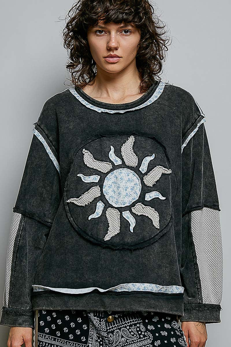 Sunspell French Terry Patchwork Pullover