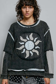Sunspell French Terry Patchwork Pullover