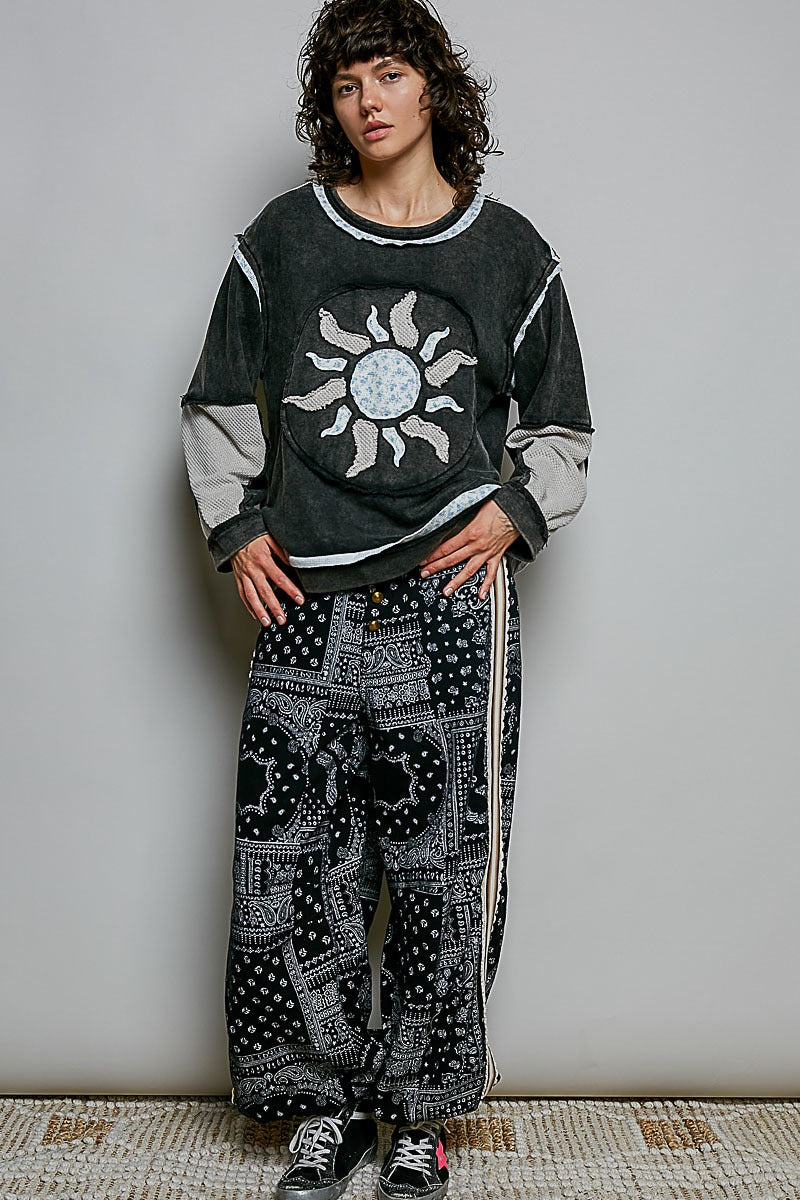 Sunspell French Terry Patchwork Pullover