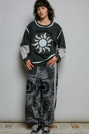Sunspell French Terry Patchwork Pullover
