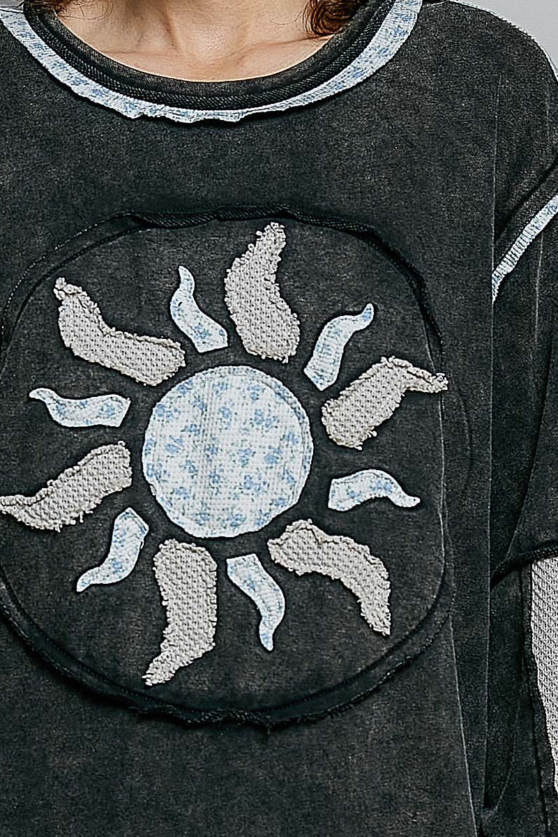 Sunspell French Terry Patchwork Pullover