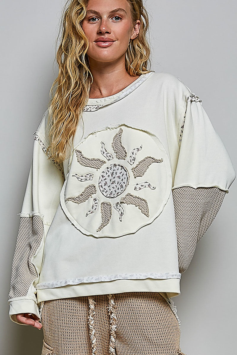 Sunspell French Terry Patchwork Pullover