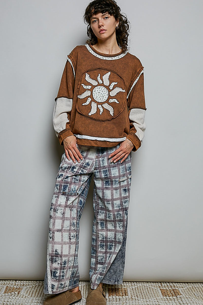 Sunspell French Terry Patchwork Pullover