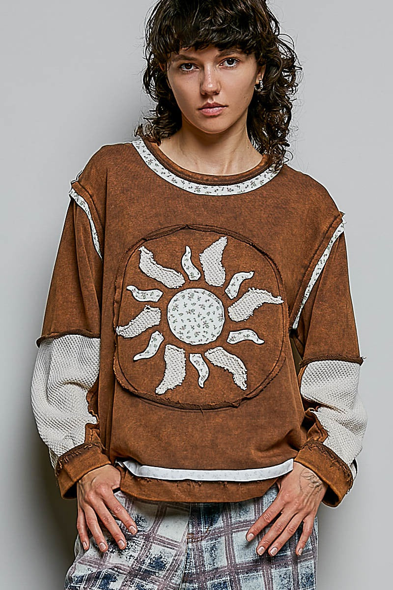 Sunspell French Terry Patchwork Pullover