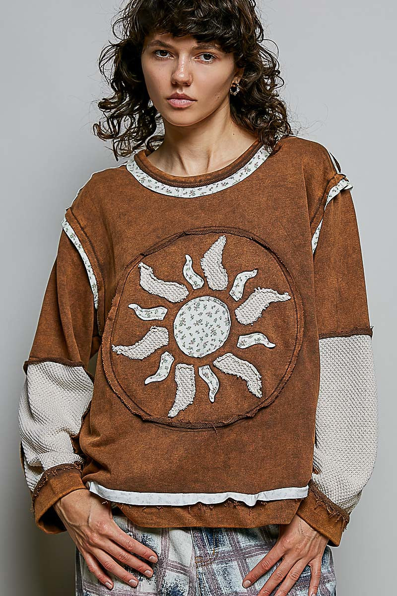 Sunspell French Terry Patchwork Pullover