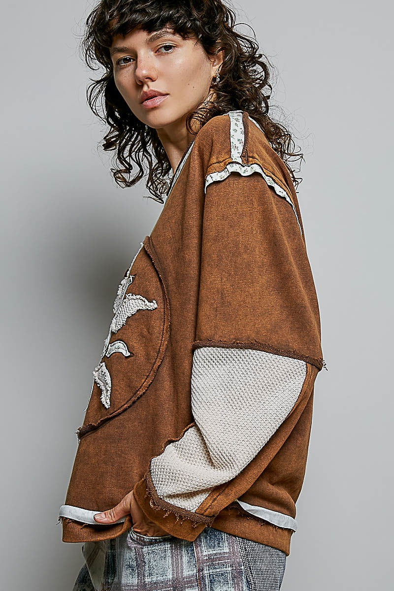 Sunspell French Terry Patchwork Pullover
