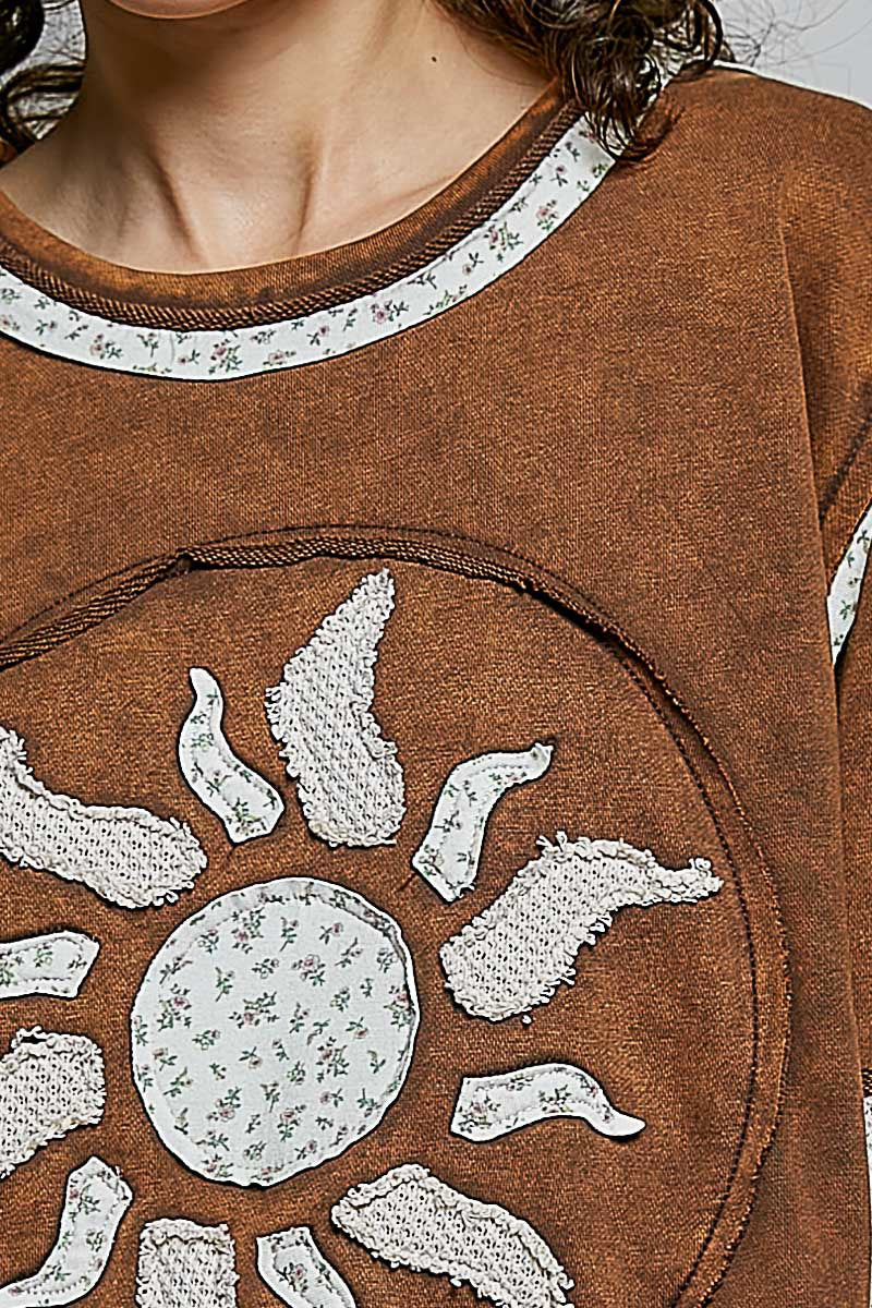 Sunspell French Terry Patchwork Pullover